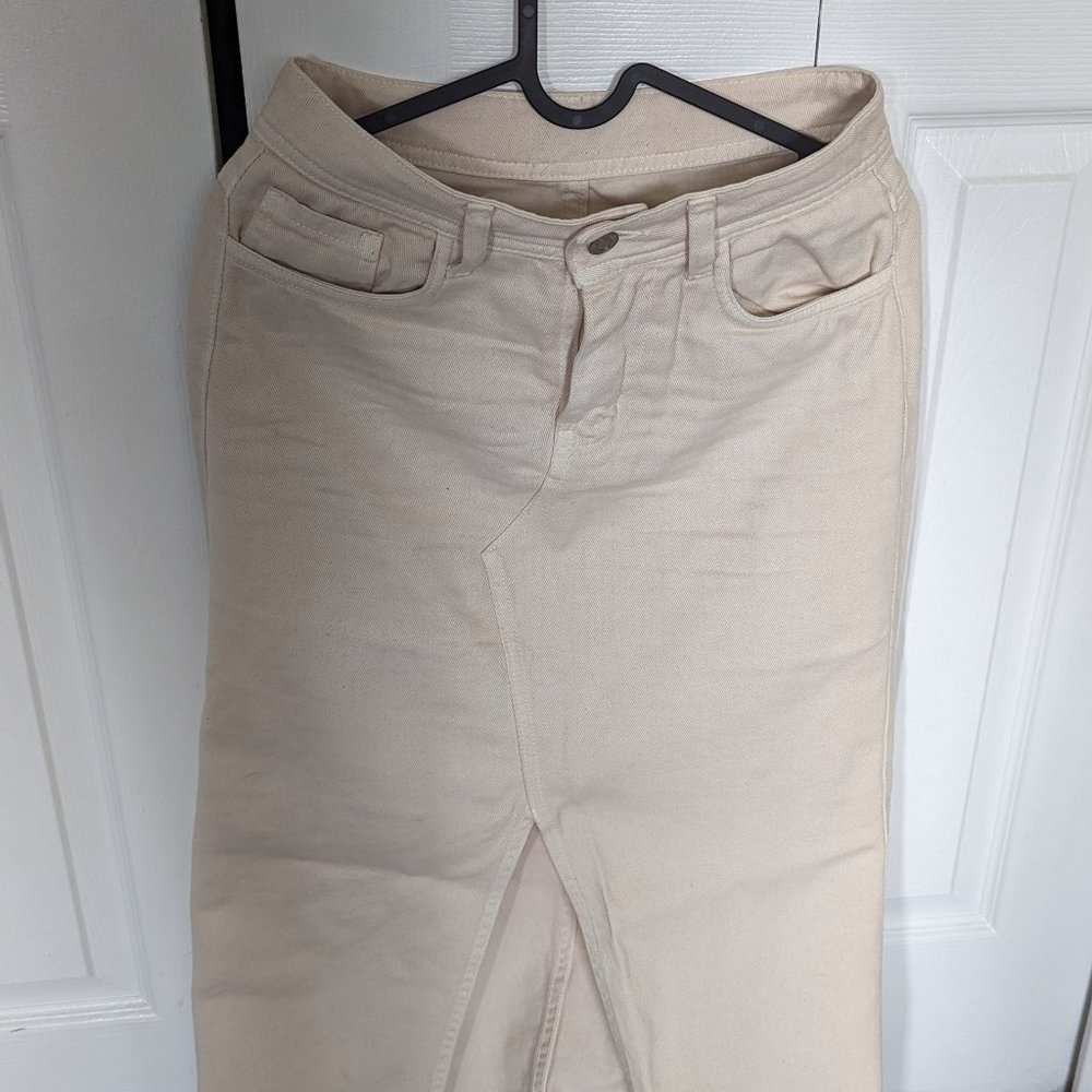 Midi denim skirt